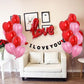 TONIFUL 30Pcs 18 Inch Red Pink Heart Balloons Valentines Day Heart Shape Foil Mylar Balloons Decoration for Romantic Valentines