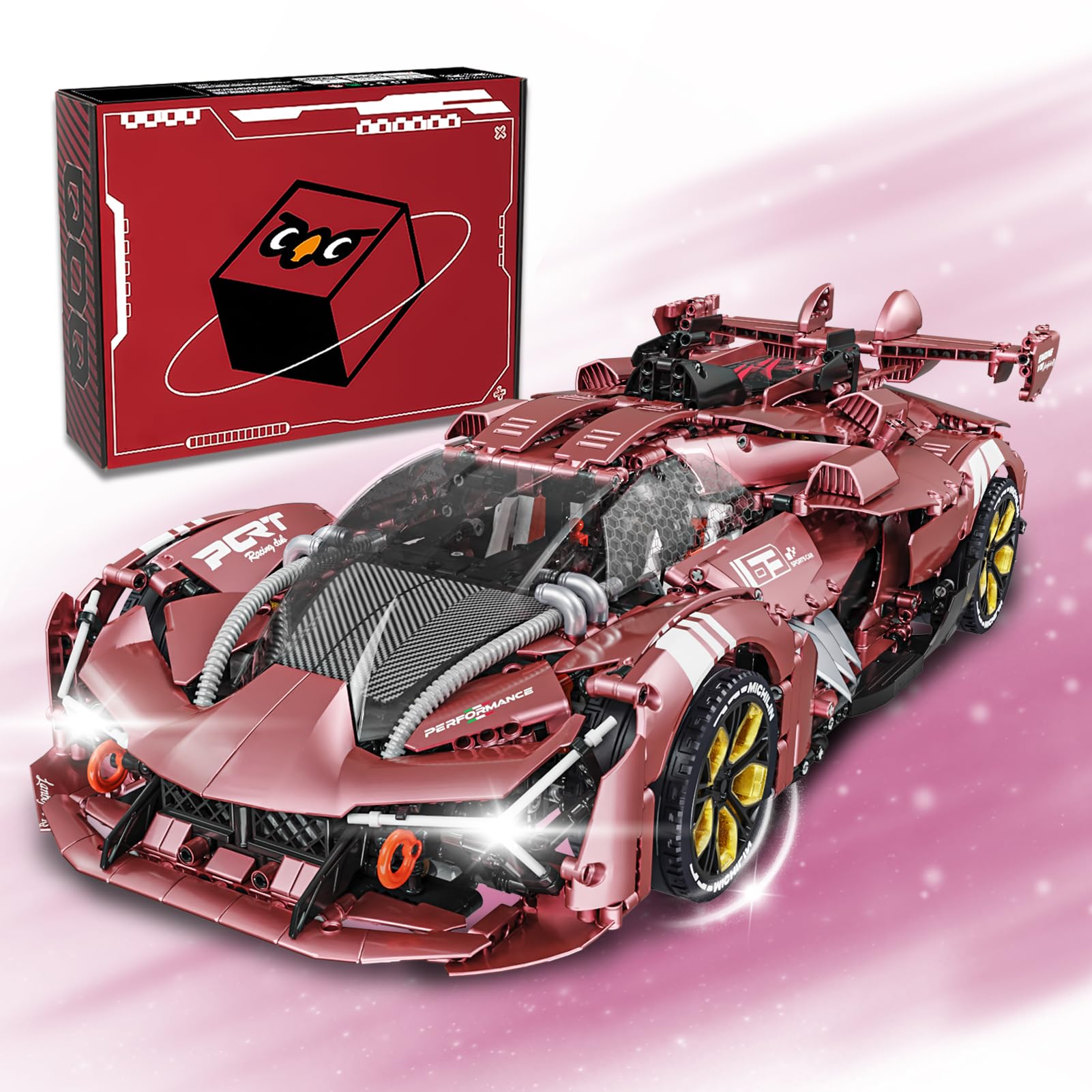 Louyebh Super Car Building Toys - 1:8 Model Car Building Blocks Challenging Race Cars Building Sets Toy Car Gifts Compatible Wit