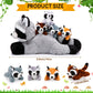 Harrycle 5 Pcs Raccoon Stuffed Animal Set Adorable Mommy Raccoon Plush With 4 Cute Baby Coons In Tummy Soft Cuddly Raccoon Plush