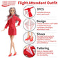 11.5-Inch Themed Doll Clothes & Accessories - Educational Role Play Gift Set for Girls with 5 Outfits(Doctor, Flight Attendant,
