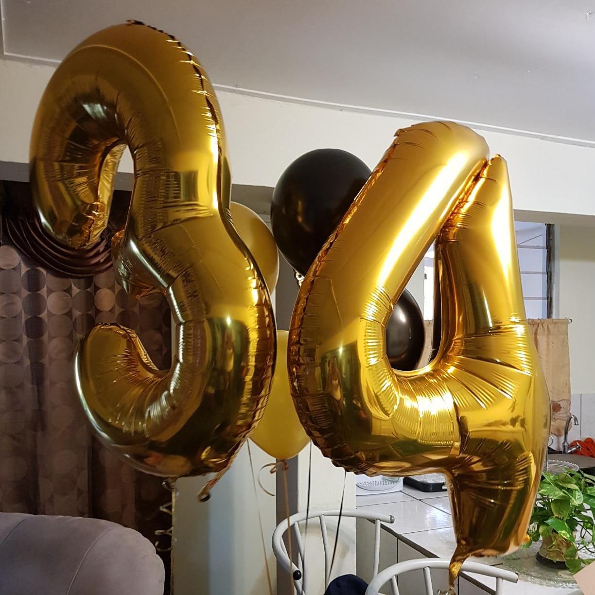 Paticool Gold Number 3 Balloon, 40 Inch Large Number Foil Mylar Balloons For 3Rd Girl Boy Birthday Party Celebration Decorations