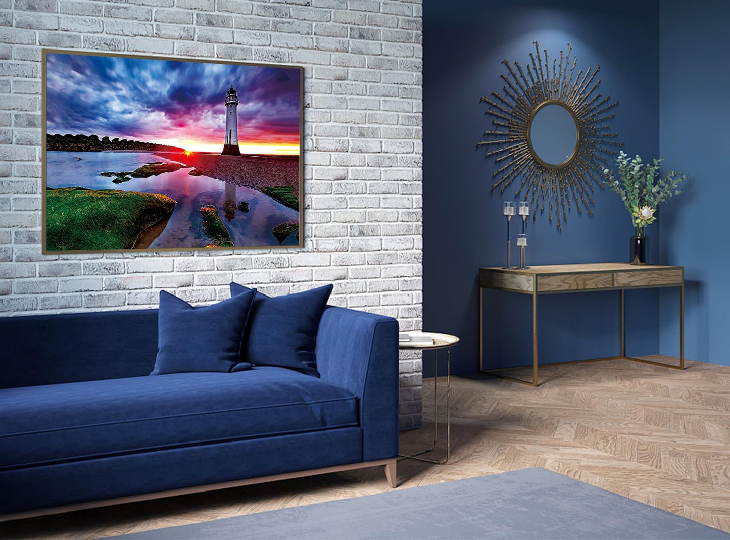 Jigsaw Puzzles 2 Pack 1000 Pieces - Wishdiam Puzzles For Adults - Sunset Lighthouse & Purple Lightning Holiday Impossible Challenging Puzzles For Home Decor Birthday Party Gifts For Men Women