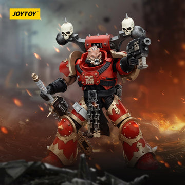 Joytoy Warhammer 40K World Eaters, World Eaters Khorne Berzerker With Eviscerator Chainsword 1/18 Action Figure, Dedicated To Yo