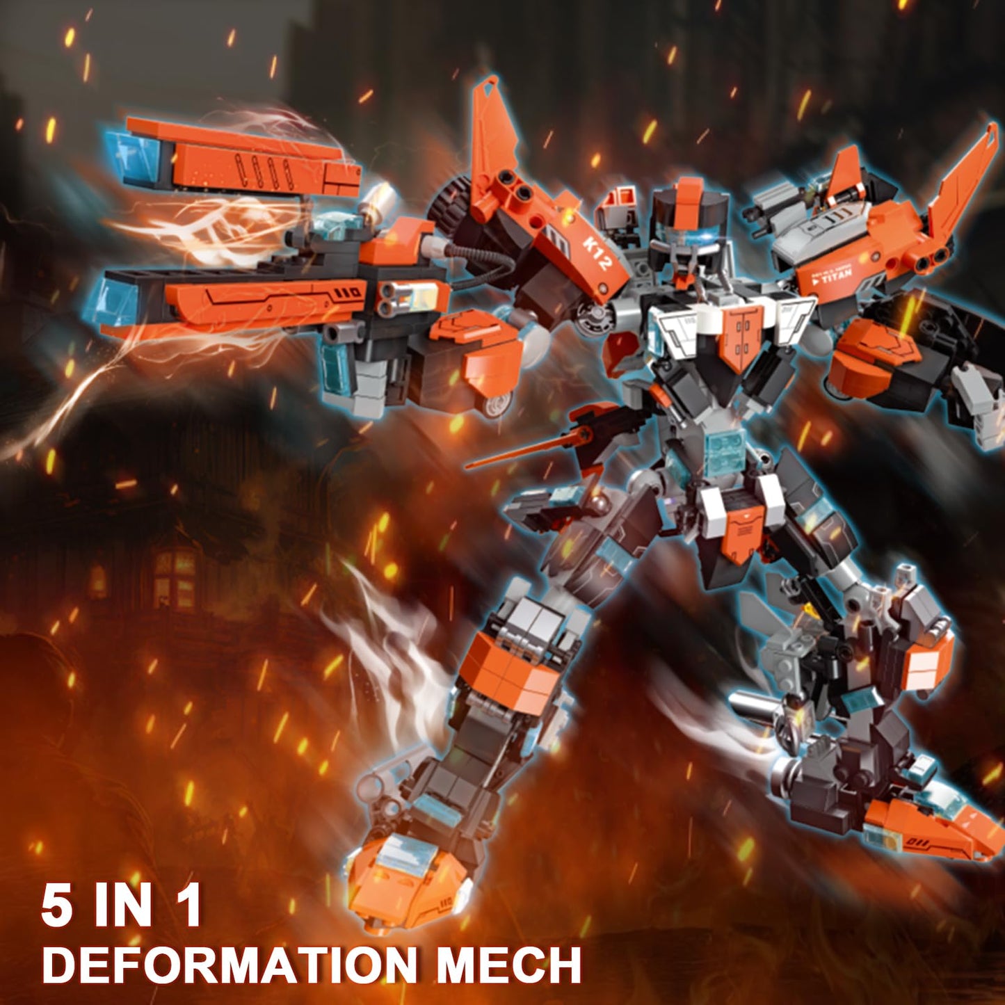 Qwljyfv Mech Robot Transforming Building Set For Adults,Hero Knight Model Building Kit,Creative Stem Robots Toy Gift For Kids Bo