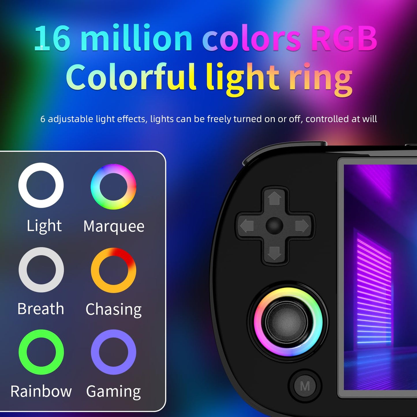 FINGEREVO RG40XXH Handheld Game Console 4.0-in 640 * 480 IPS Screen 3200mAh 64Bit System Black
