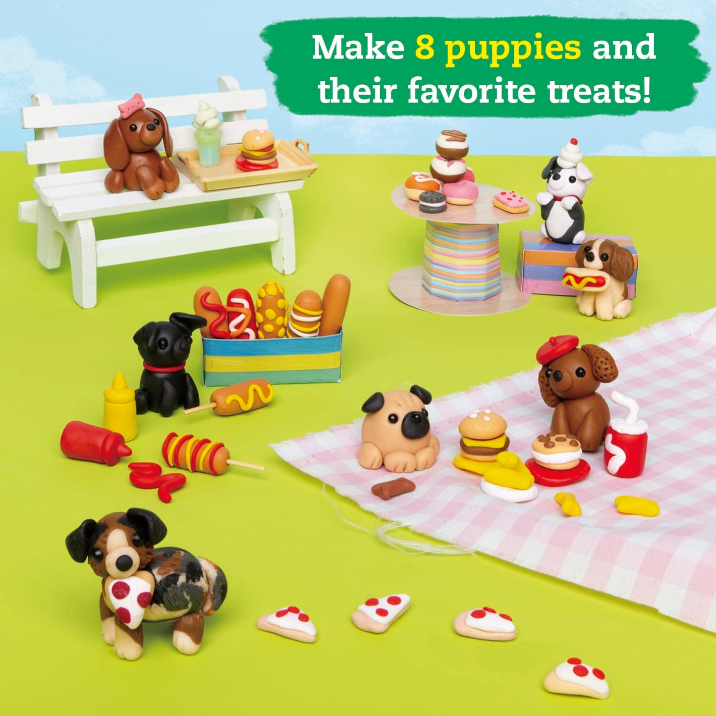Klutz Mini Clay World Puppy Treat Truck Craft Kit - Small, Oven-Bake Clay, Multiple Colors