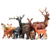 WODMAZ Forest Animals Figurines Playset, 10PCS Realistic Plastic Cake Toppers for Kids, Brown, Model LINDI-10ZHI-918