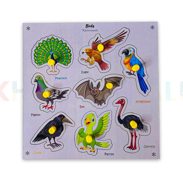 Wooden Wild Animal Puzzles For Kids, Educational Toys For Toddlers & Preschoolers, Jigsaw Puzzles (Birds)