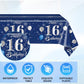 41Pcs 16Th Birthday Decorations For Boys Navy Blue Silver 16 Years Old Birthday Decorations Sweet 16 Plates Napkins Tablecloth F