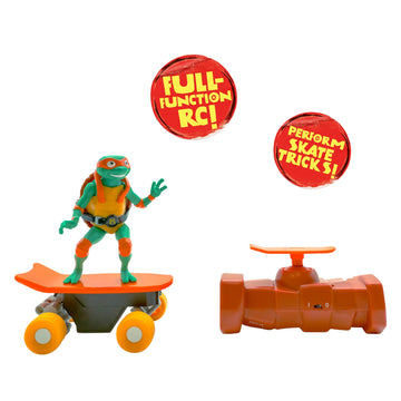 Teenage Mutant Ninja Turtles Michelangelo RC Vehicle - Half Pipe Skateboard, 2.4GHz Controller, Ages 5+, Plastic Material