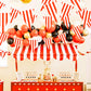 Piokio 100Ft Red And White Striped Pennant Banner, Carnival Circus Theme Party Decorations Supplies, String Triangle Bunting Flags For Birthday Party, Festival Celebration, Events Classroom Decor