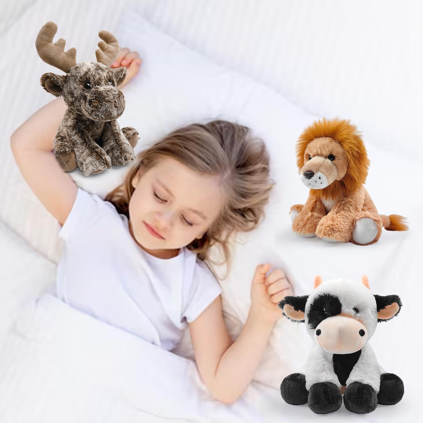 Hideekoog Deer Stuffed Animal Toy  Soft Huggable Deer Plush Toys for Kids  Cute Moose Animal Gift for Boys Girls and Toy for 1-3 Toddlers -8.5 Inch