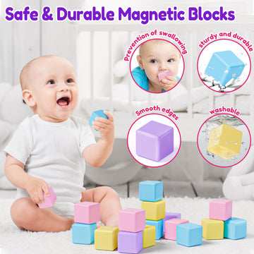 Magnetic Blocks For Toddlers Ages 3-5 Macaron 1.21 Inches Magnetic Building Blocks For Kids Ages 4-8 Gifts Montessori Magnet Cub
