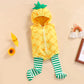 Newborn Baby Girl Boy Halloween Costume Pineapple Onesie Romper Jumpsuit Hooded Cute Cartoon Clothes Leg Socks (Pineapple Costum