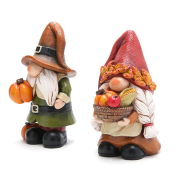 Hodao Swedish Tomte Gnomes - Handmade Elf Decor For Fall & Thanksgiving - 2Pcs