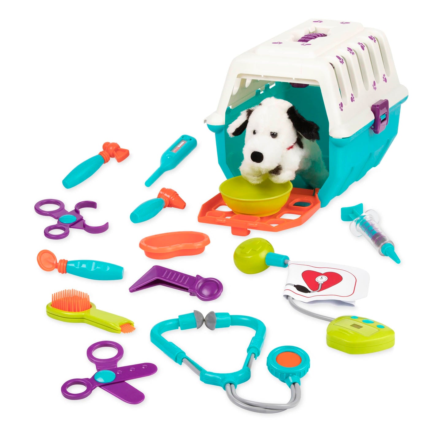 Battat - Pretend Play Vet Toys - Dog Care Playset - Plush Pup & Carrier - Toddler Veterinarian Set - 2 Years + - Dalmatian Vet K