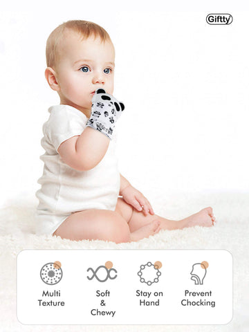 Giftty Baby Teething Mitten Chew Mitt Baby Teether Glove Teething Toy Self Soothing Teether, Teething Pain Relief Soothing Toy,