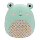 Squishmallows Original 14-Inch Fritz Green Frog Plush - Polyester Material, Easter Print Belly, Model SQER00884