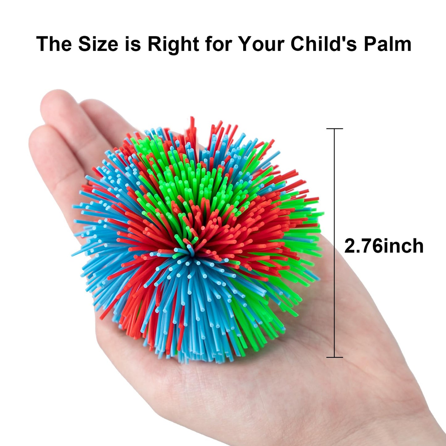 Hibery 5 Pack Monkey Stringy Balls, Great Sensory Toys Stress Balls, Rainbow Pom Bouncy Balls Games 90S Toys Fun Party Favor