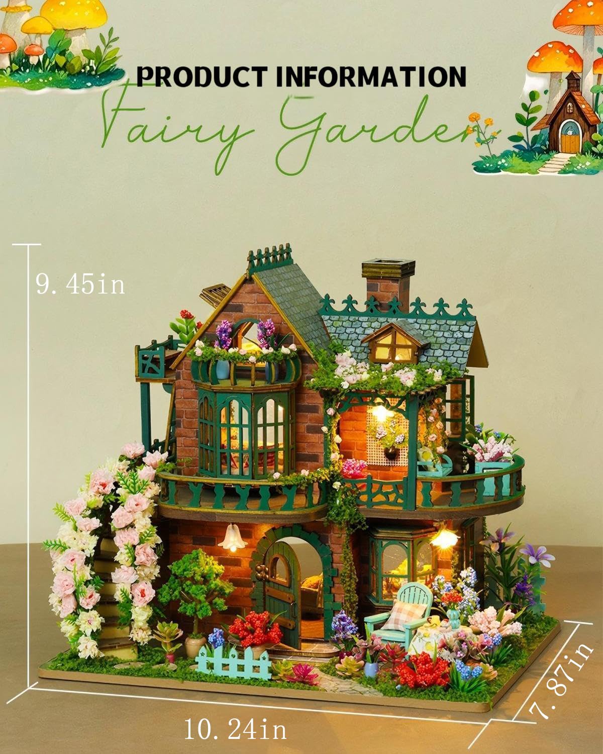 OZJAY Miniature House Kit  DIY Wooden Dollhouse Miniature Kit  Dollhouse Kit  Mini House Building Kit for mature-themed Teen  Fairy Garden