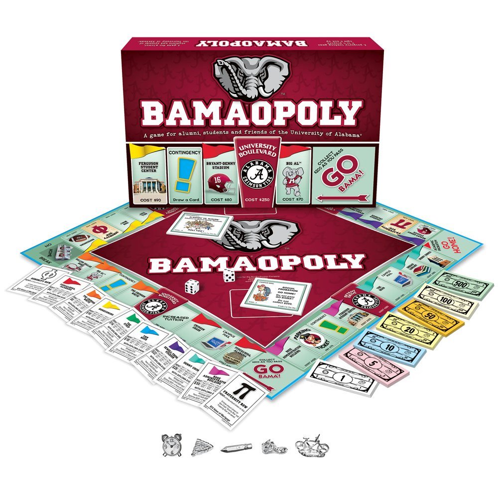 Late for the Sky Bamaopoly Board Game, Cardboard, Crimson & Grey, Model 4099496