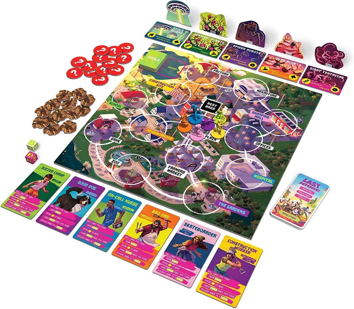 Funko Games Funko Board Signature Last Defense Game - Light Strategy Board Game For Children & Adults (Ages 10+) - 2-4 Players -
