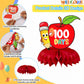 JULMELON 100th Day of School Decorations Honeycomb Centerpiece, 8 PCS Happy 100 Days Of School Centerpieces for Tables 100 Days