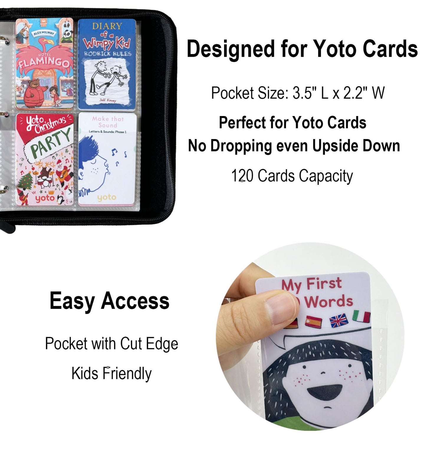Thisness Card Holder For Yoto Cards 120 Cards Capacity Card Case Storage Organizer With Zipper Card Binder For Yoto Player Cards