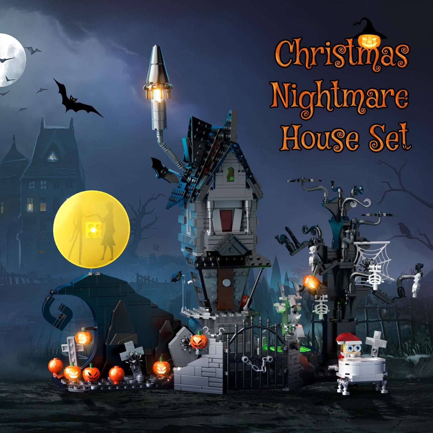 Nightmare Horror Haunted House Building Set, Block Toys Set Compatible with Lego, Creative Halloween Christmas Birthday Toy Kit