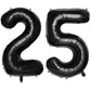 Paticool 25 Number Balloon Black, 40 Inch Large 25/52 Number Foil Mylar Balloons For 25Th Birthday Party Celebration Decorations
