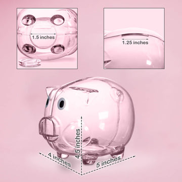 Windy City Novelties Mini Educational Kids Clear Plastic Piggy Bank