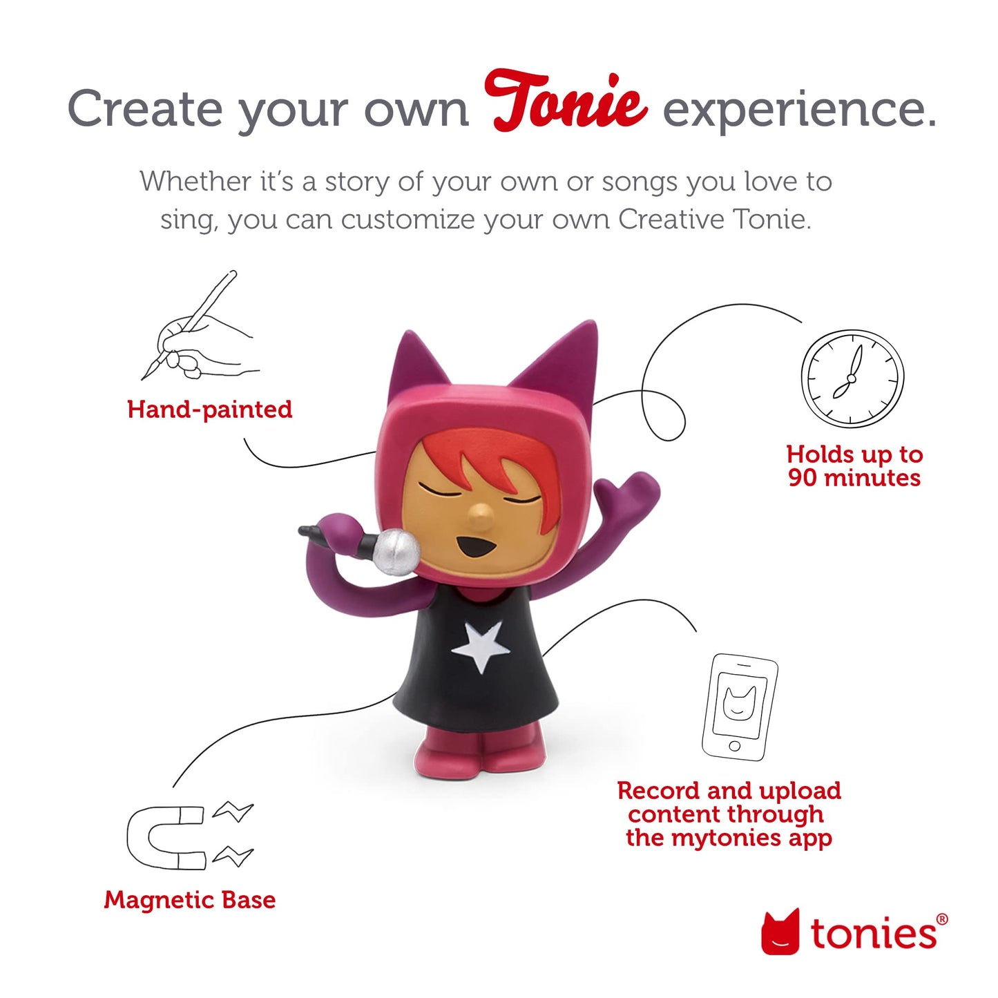 Tonies Singer Creative Audio Character - Record And Upload Up To 90 Minutes Of Your Own Stories And Songs