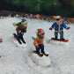 Moments In Time Set Of 5 Hand-Painted Polyresin Christmas Village Skiing Figures