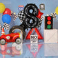 Race Car Birthday Balloons 40 Inch Racetrack Number Balloon 8 Black Boys 8St Birthday Race Car Theme Party Decor Supplies 5 Pcs