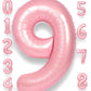 Rainbowq Party 9 Balloon Number 40 Inch For Boy Or Girl Big Pink 0-9 Foil Mylar Large 9 Number Balloon Happy 9Th Birthday Party