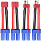 Youme 4Pcs Ec5 To Deans T Male Female Plug Connector Adapter Conversion Cable Wire For Rc Lipo Battery Balance Charger Rc Car Tr