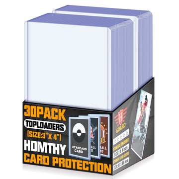 30 Count Toploaders Card Sleeves for Trading Cards, Thick Hard Penny Card Sleeves Card Protectors Fit for Stardard Cards, Baseba