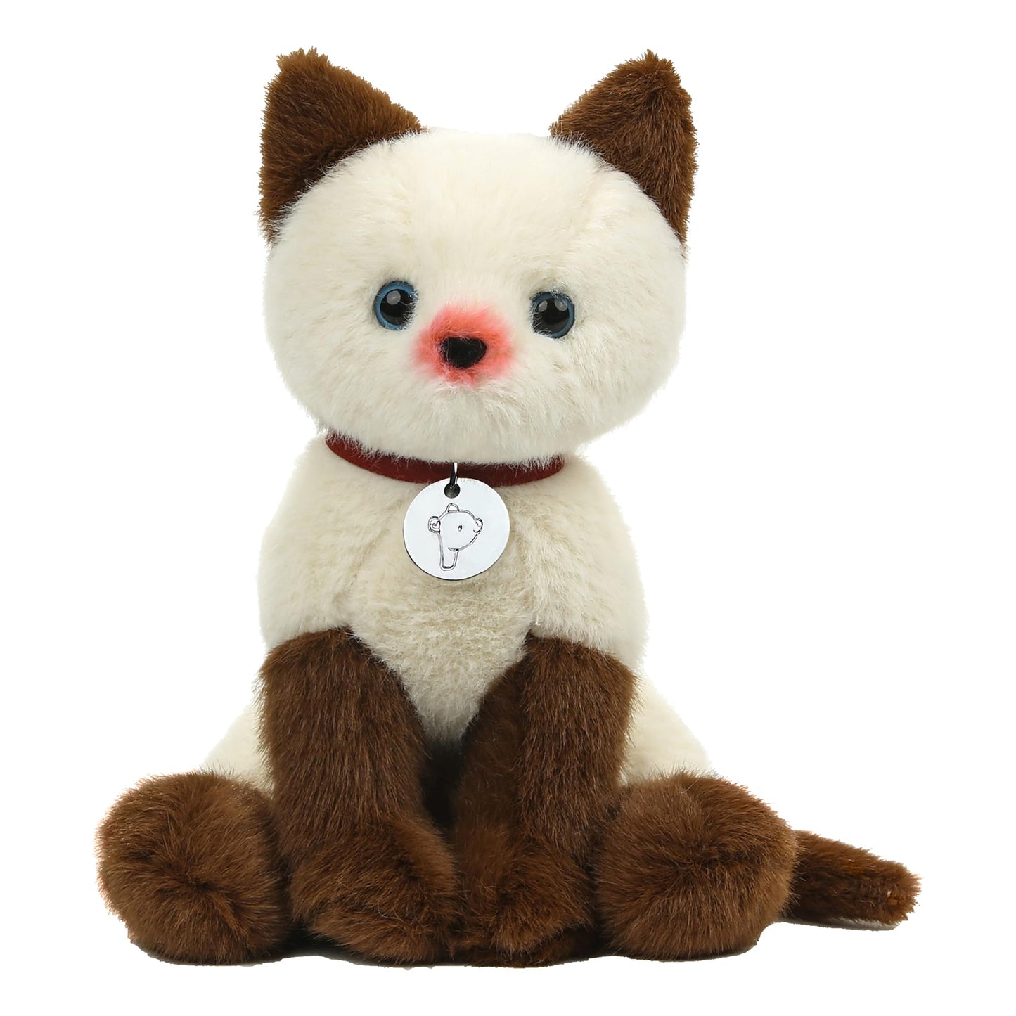 Made By Aliens Adorable Cat Stuffed Animal Plush Toy - enhanced Quality 8 Inch Soft and Cuddly Kitten with Cute Collar - Perfect for Kids  Cat Lovers  and All Ages (Mochi The Siamese Kitty)