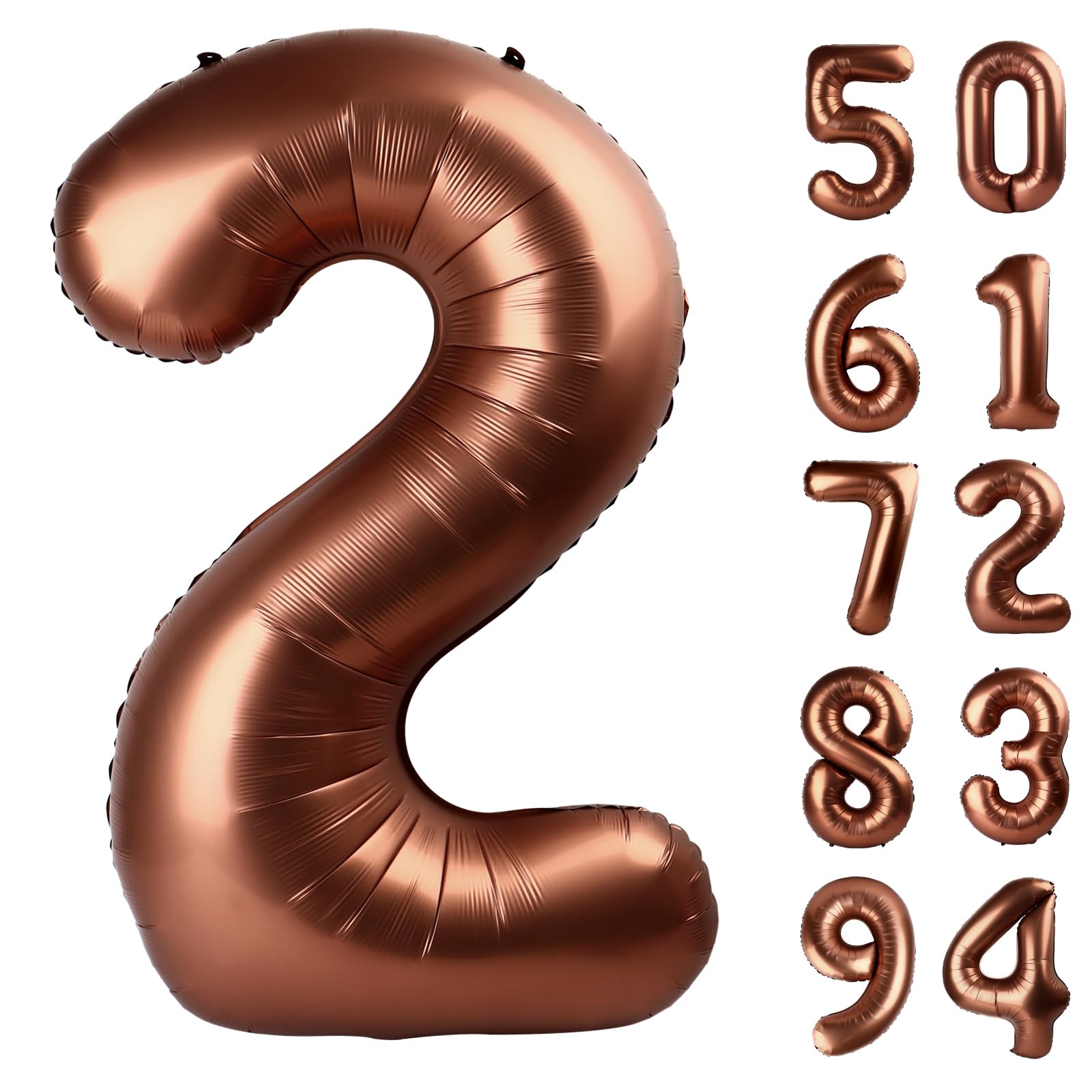 Dark Brown 2 Balloon, Coffee Brown Number Balloons 40 Inch, Chocolate Brown 2Nd Balloon Number Birthday Decorations, Brown Secon