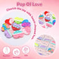 32Pcs Heart Shape Pop Fidget Toy With Valentine'S Day Card For Kids,Valentines School Classroom Exchange Kit For Kids, Party Fav