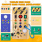 Hoarosall Montessori Wooden Busy Board - Sensory Light Switch Toy for 1+ Year Olds, Medium, Brown, Model CGS-BUSYBOARD-01