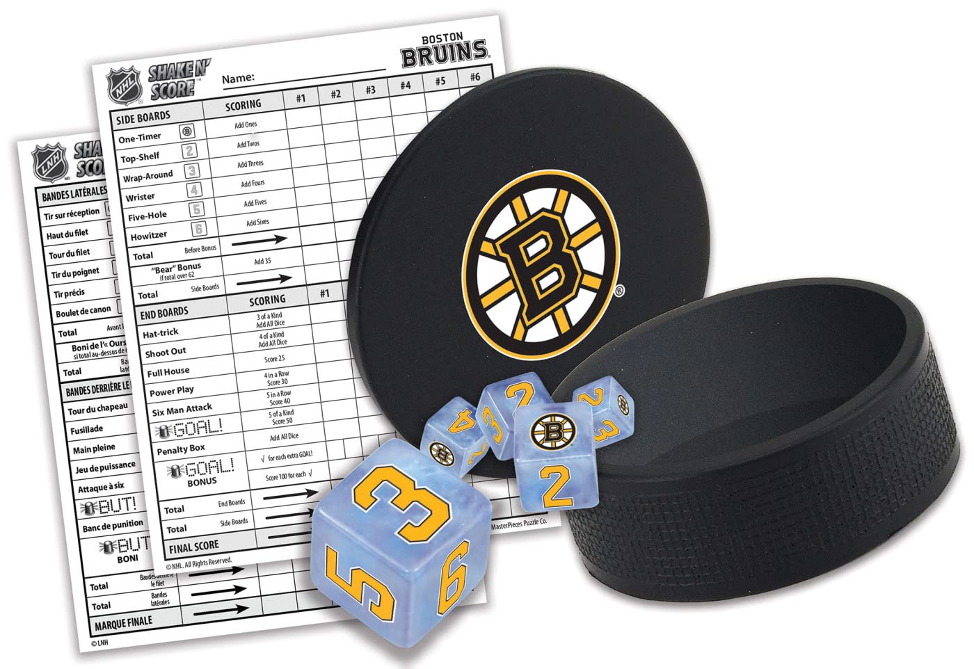 Masterpieces Game Day - Nhl Boston Bruins - Shake N' Score Dice Game