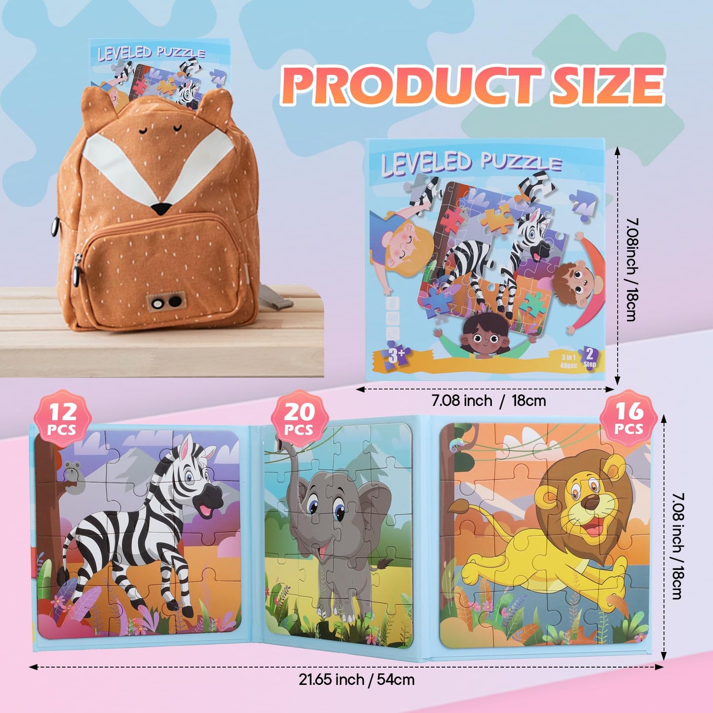 Magnetic Puzzles For Kids Ages 3 4 5 6, Puzzles For Kids Ages 4-8, Toddler Puzzles Ages 2-4, Wooden Jigsaw Puzzles Book For Pres
