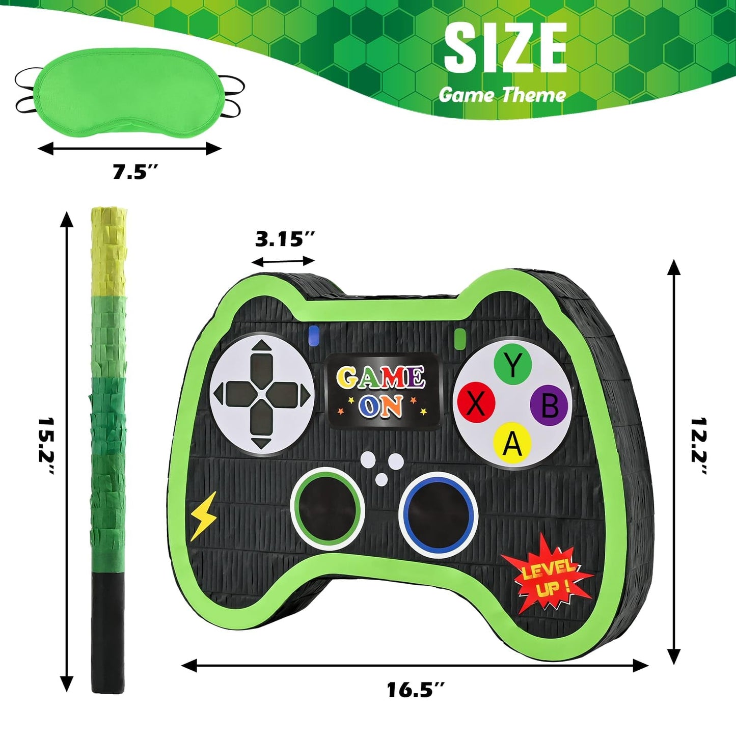 WERNNSAI Video Game Controller Piata - Game Party Supplies Piata Bundle with Blindfold and Bat for Boys Kids Gaming Theme Birthd
