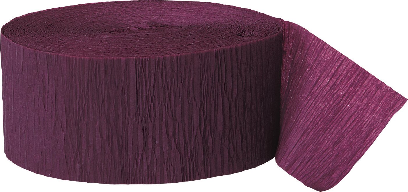 Unique Industries 81ft Burgundy Crepe Paper Streamers -