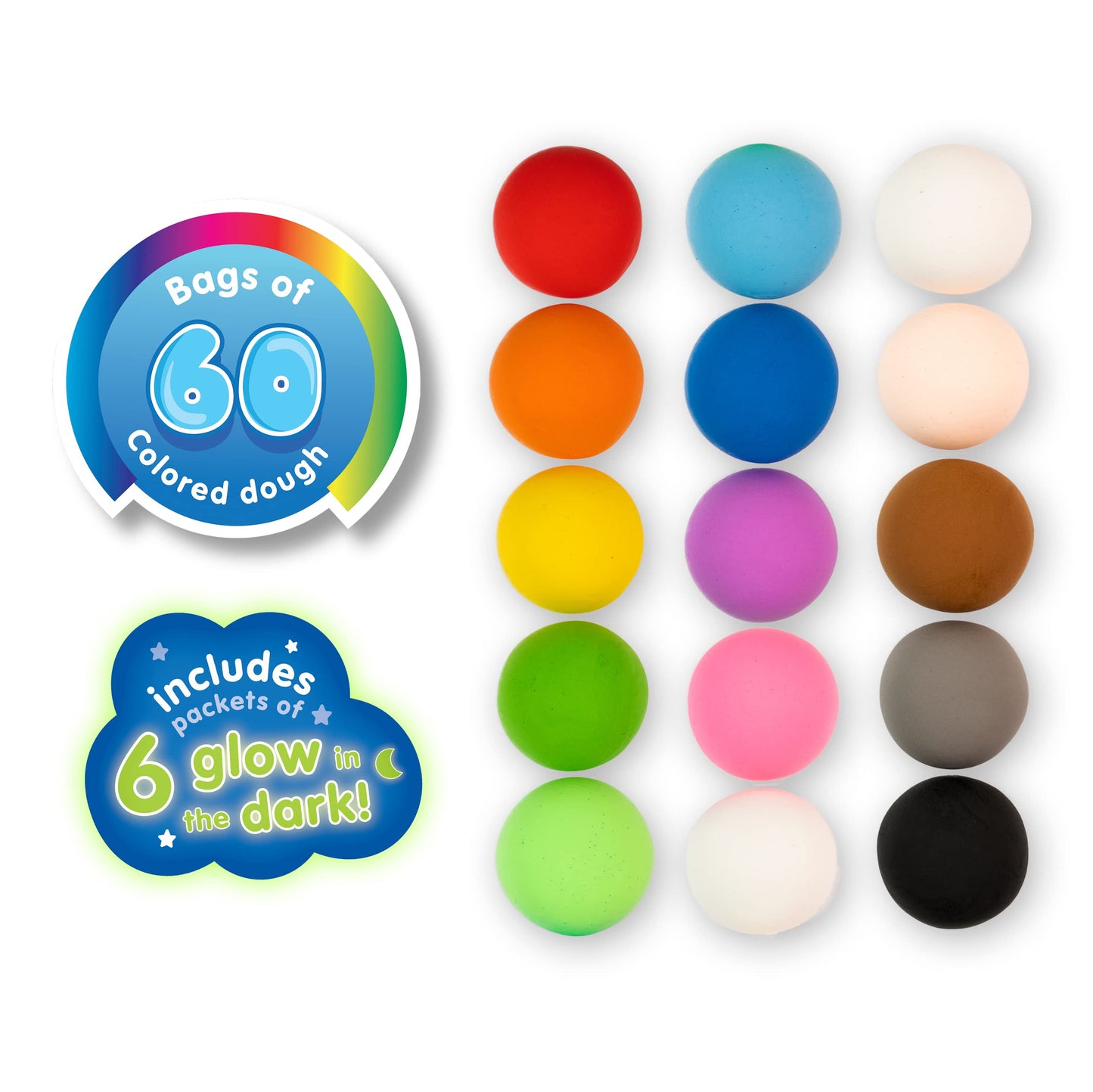 Air Dough - 60 Bags of Colored, Air Dry, Ultra Light, Non-Toxic Modeling Clay in a Bucket Including Accessories, Tools, Tutorial