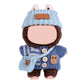 Clothes Outfit for Dolls  enhanced Blue Doll Accessories with Fashion Clothes Bear Hat Crossbody Bags Chic Style Set for Decoration Supplies