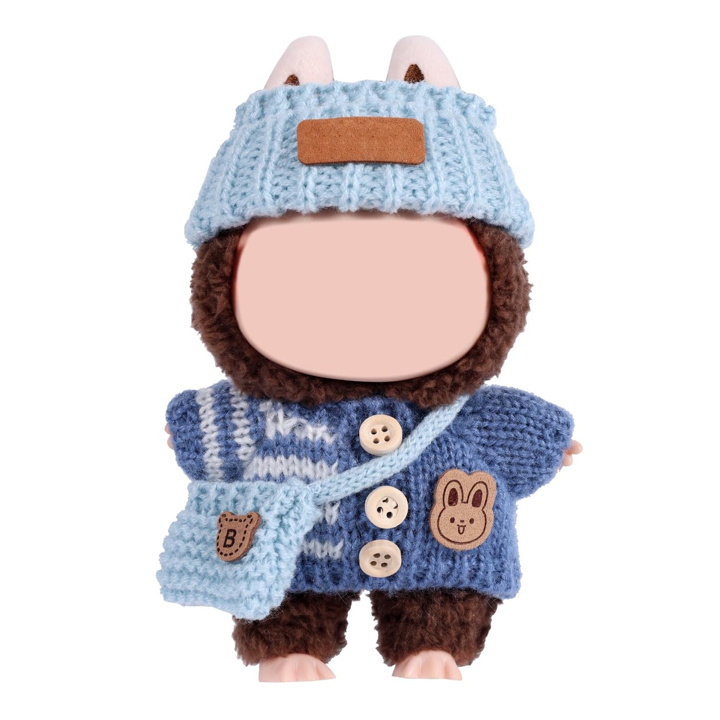 Clothes Outfit for Dolls  enhanced Blue Doll Accessories with Fashion Clothes Bear Hat Crossbody Bags Chic Style Set for Decoration Supplies
