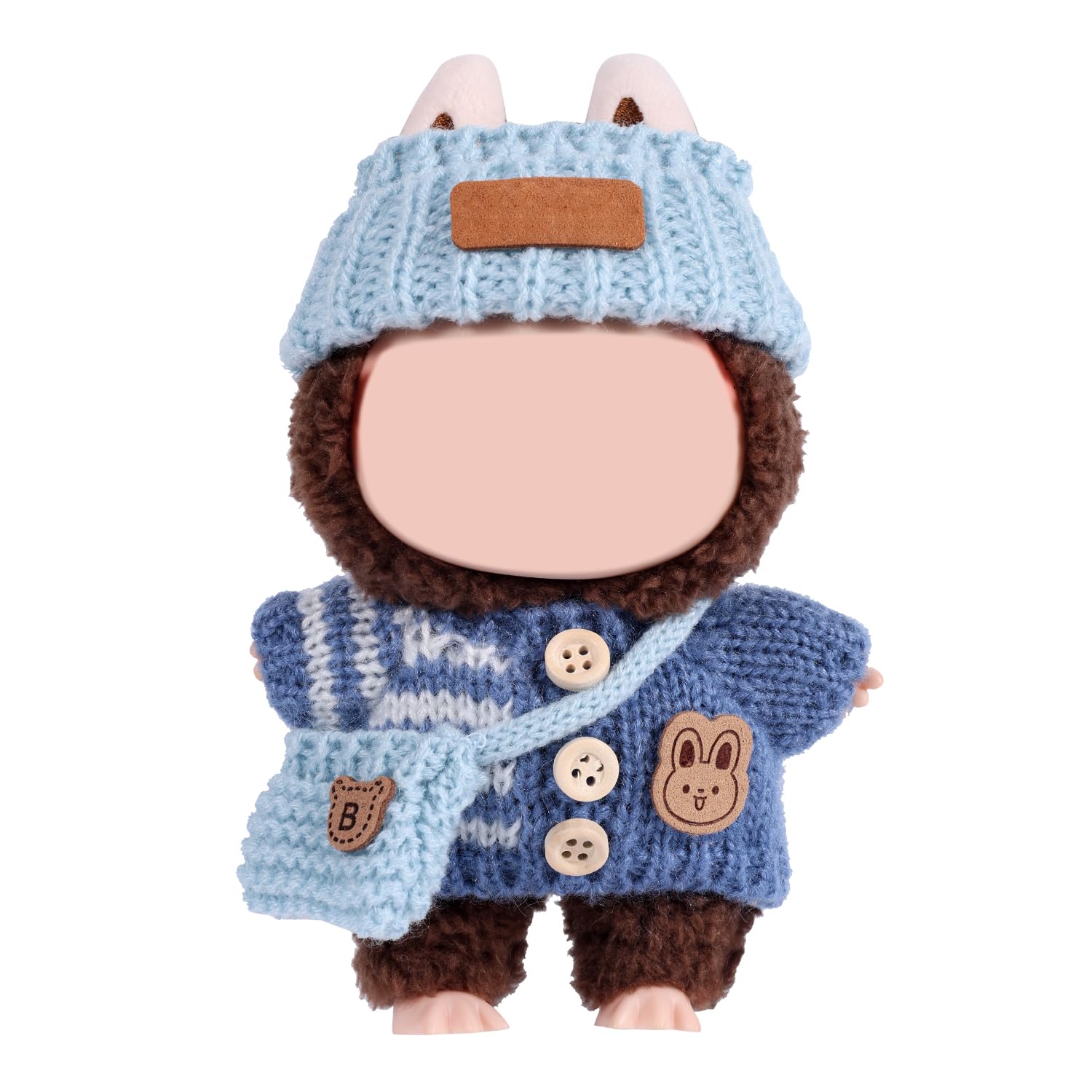 Clothes Outfit for Dolls  enhanced Blue Doll Accessories with Fashion Clothes Bear Hat Crossbody Bags Chic Style Set for Decoration Supplies