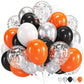 Orange Black Balloons Orange White Sliver Balloons Graduation Decorations 60Pcs 12Inch Metallic Silver Confetti Latex Balloon Fo